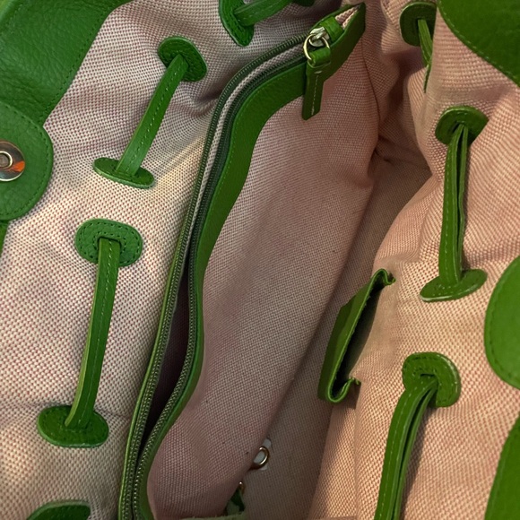 Dooney & Bourke Bright Green Pebbled Leather Tote with Buckle Straps - Picture 4 of 7